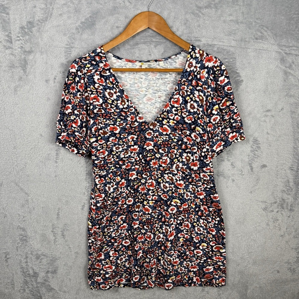 BODEN Women's‎ Tea Dress Red Blue Floral Summer Cottagecore Feminine Party 8P
